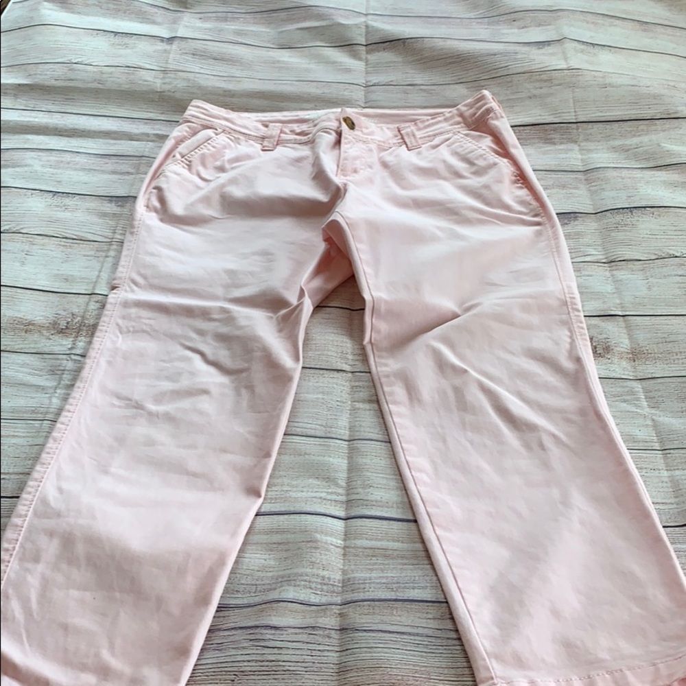 Old Navy pink boyfriend pants, size 6P.